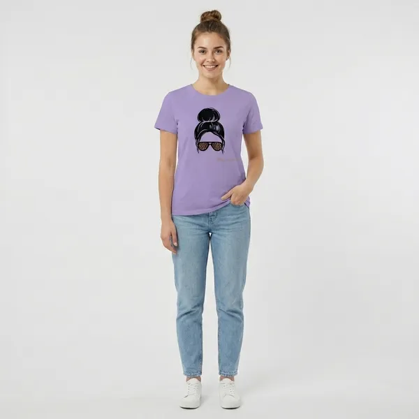 Graphic_T-Shirt_With_Messy_Bun_And_Sunglasses_Design_(Lavender_/_Grey)_And_Swag_Music_Print_Grey_Cotton_T-Shirt_Pack_Of_2