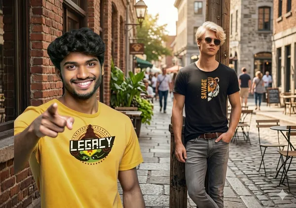 Savage_Tiger_Graphic_Print_T-Shirt_-_Black_And_Legacy_Printed_Graphic_T-Shirt_-_Beige_Yellow_Pck_Of_2