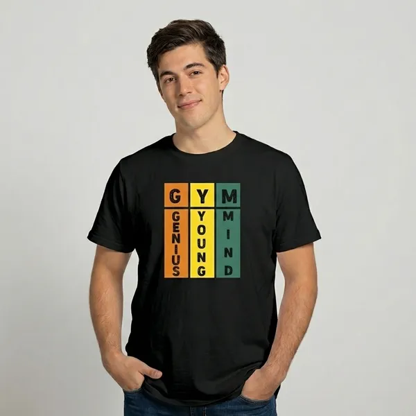 Gym_Genius_Young_Mind_Graphic_T-Shirt_-_Black_And_Gym_Graphic_White_T-Shirt_-_Genius_Young_Mind_Print_Pack_Of_2