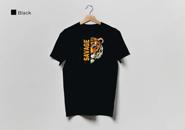 Savage_Tiger_Graphic_Print_T-Shirt_-_Black_And_Legacy_Printed_Graphic_T-Shirt_-_Beige_Yellow_Pck_Of_2