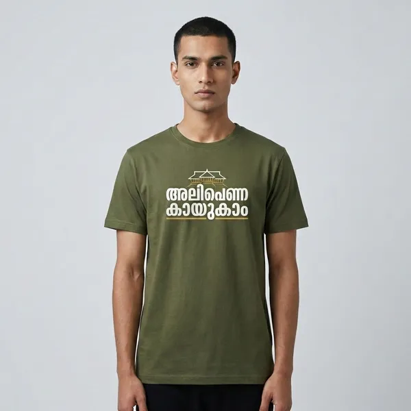 Grey_Savage_Tiger_Graphic_Print_T-Shirt_And_Olive_Green_Kerala_Temple_Heritage_T-Shirt_Pack_Of_2