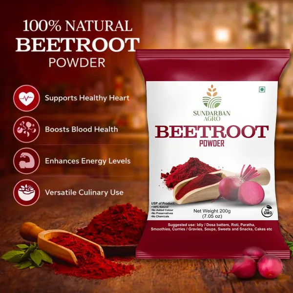 Sundarban_Agro_Beetroot_Powder_200g_100_Natural_Non_Gmo_No_Added_Colour_No_Preservatives_For_Smoothies_Roti_Dosa_Cooking