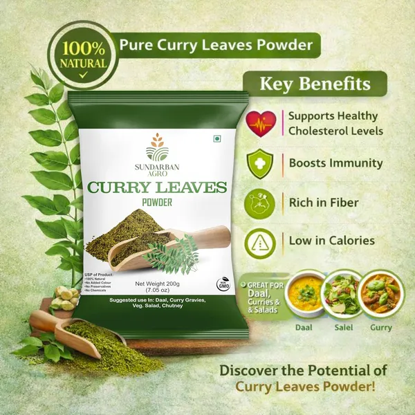 Sundarban_Agro_Curry_Leaves_Powder_200g_100_Natural_Non_Gmo_No_Added_Colour_No_Preservatives_For_Dal_Curry_Gravies_Chutney