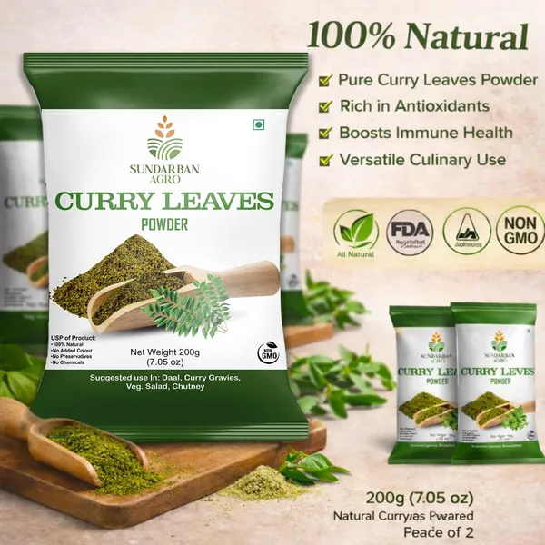 Sundarban_Agro_Curry_Leaves_Powder_200g_100_Natural_Non_Gmo_No_Added_Colour_No_Preservatives_For_Dal_Curry_Gravies_Chutney