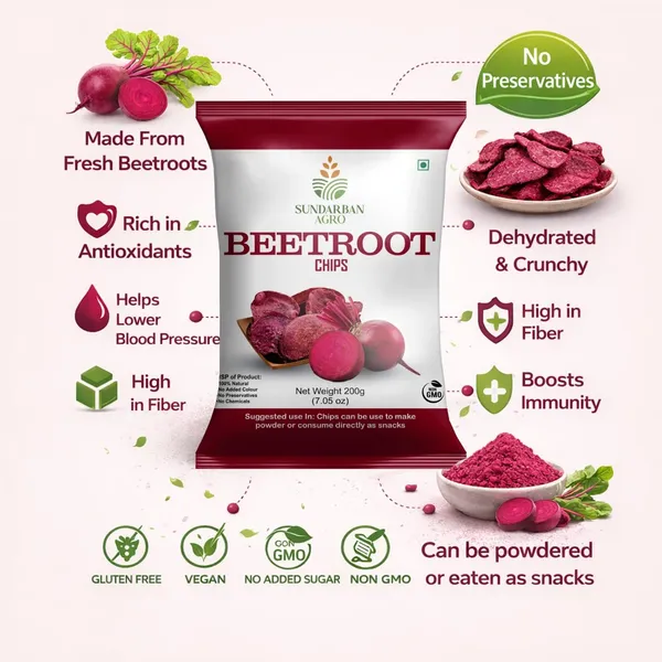 Sundarban_Agro_Beetroot_Chips_100_Natural_Dehydrated_Beetroot_Slices_No_Preservatives_No_Added_Colour_Healthy_Snack_Or_Powder_Use_200g