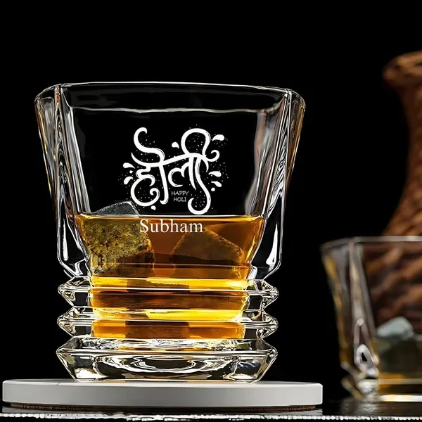 Personalized_Crystal_Cut_Whiskey_Glass_310_Ml_With_Holi_Festival_Design_Custom_Engraved_Name