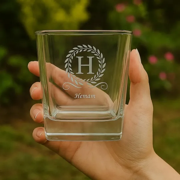 Personalized_Crystal_Whiskey_Glass_290_Ml_Engraved_Laurel_Monogram_Design_Custom_Name_Gift