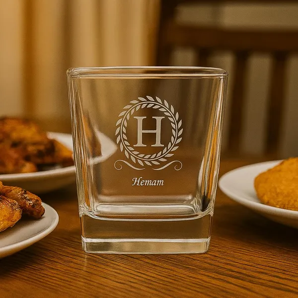 Personalized_Crystal_Whiskey_Glass_290_Ml_Engraved_Laurel_Monogram_Design_Custom_Name_Gift