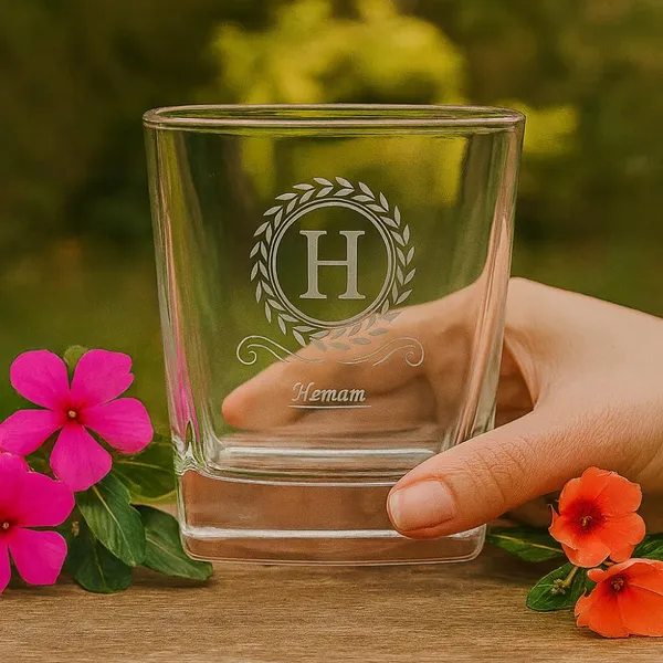 Personalized_Crystal_Whiskey_Glass_290_Ml_Engraved_Laurel_Monogram_Design_Custom_Name_Gift
