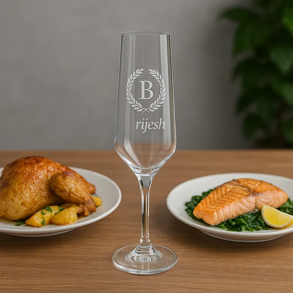 Engraved_Champagne_Glass_With_Custom_Initial_Name_250_Ml_Crystal_Flute_Laurel_Design_Personalized_Gift_For_Her_Bride_Bridesmaid_Birthday_Anniversary