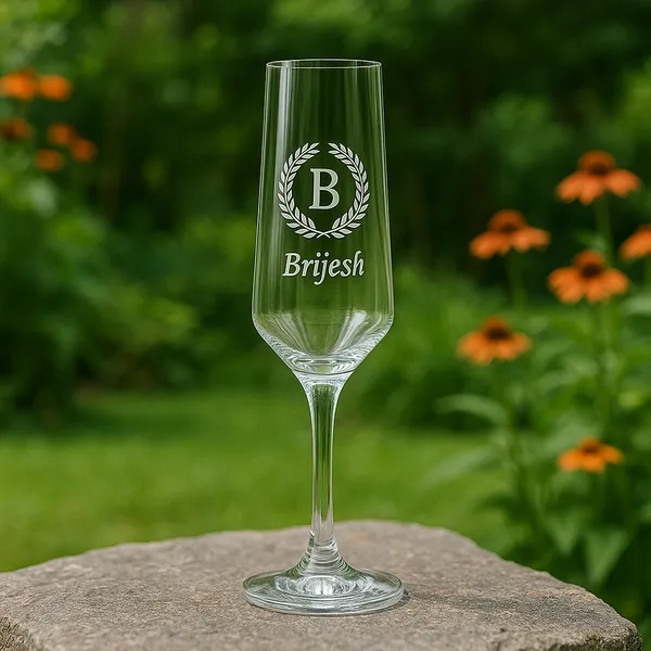 Engraved_Champagne_Glass_With_Custom_Initial_Name_250_Ml_Crystal_Flute_Laurel_Design_Personalized_Gift_For_Her_Bride_Bridesmaid_Birthday_Anniversary