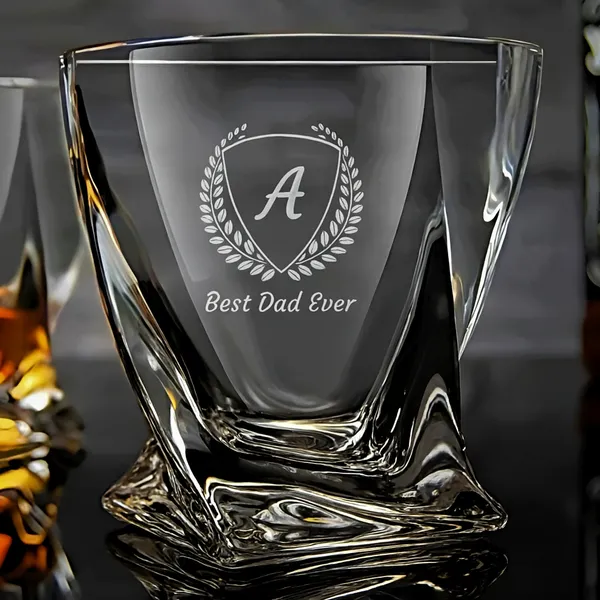 Personalized_Whiskey_Glass_With_Monogram_Best_Dad_Ever_Engraving_Twisted_Crystal_Design