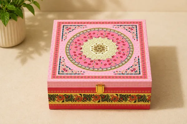 Pink_Decorative_Storage_Box_With_Meenakari_Work_Set_Of_4_Containers_With_Mirror_Lid