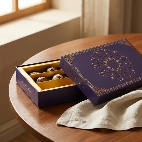Multicolour_Decorative_Purple_Storage_Box_With_Mandala_Design_And_Golden_Interior_500Gm