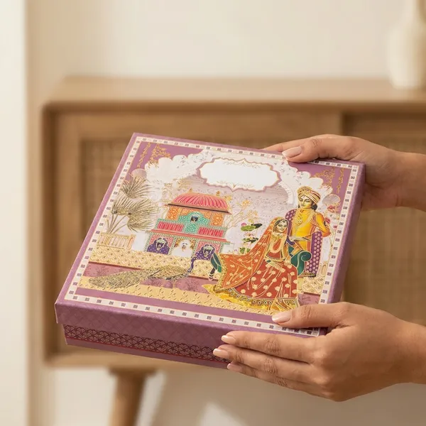 Multicolour_Traditional_Indian_Decorative_Sweet_Box_With_Miniature_Art