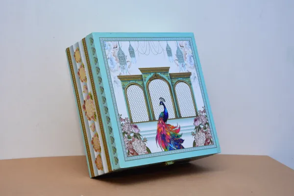 Multicolour_Decorative_Peacock_Storage_Box_With_6_Containers