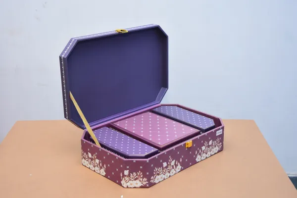 Purple_Floral_Printed_Multi-Compartment_Jewelry_And_Chocolate_Storage_Box_With_Golden_Clasp