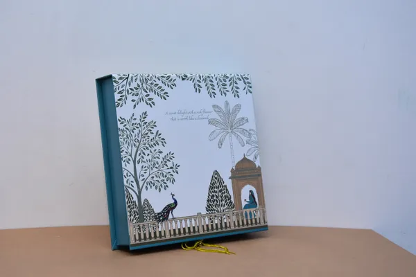 Teal_Blue_And_Gold_Decorative_Peacock_Garden_Motif_Storage_Box_With_Compartments
