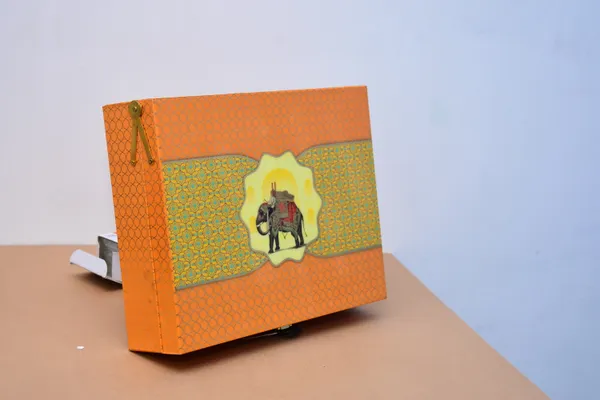 Orange_Decorative_Elephant_Design_Dry_Fruit_Storage_Box_With_Glass_Jars