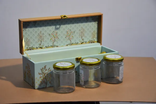 Mint_Green_And_Gold_Botanical_Print_Storage_Box_With_Glass_Jars,_Decorative_Multipurpose_Organizer
