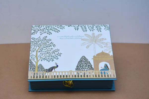Teal_Blue_And_Gold_Decorative_Peacock_Garden_Motif_Storage_Box_With_Compartments