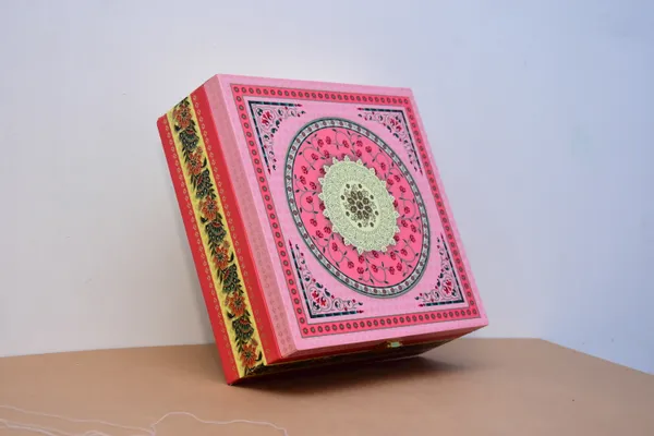 Pink_Decorative_Storage_Box_With_Meenakari_Work_Set_Of_4_Containers_With_Mirror_Lid