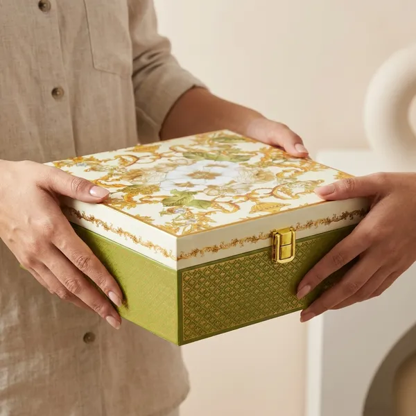 Multicolour_Premium_Floral_Print_Decorative_Storage_Box_With_Mirror_And_Compartments