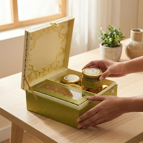 Multicolour_Premium_Floral_Print_Decorative_Storage_Box_With_Mirror_And_Compartments