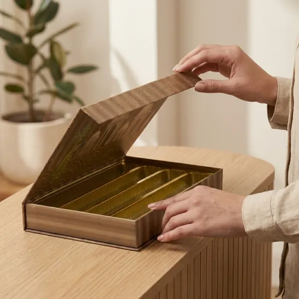 Brown_And_White_Decorative_Peacock_Design_Storage_Box_With_Compartments
