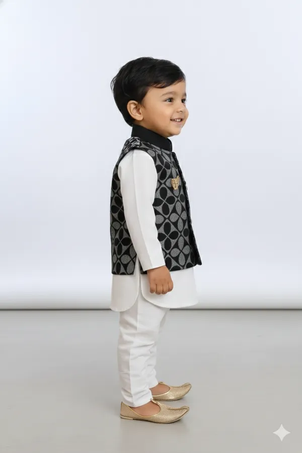 Black_White_Cotton_Printed_Nehru_Jacket_Kurta_Pajama_Set_For_Boys
