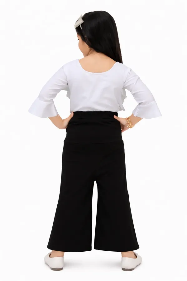 White_Black_Cotton_Ruffle_Top_Palazzo_Co_Ord_Set_For_Girls