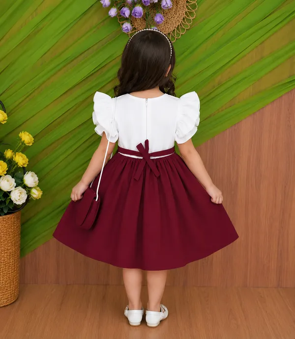 Baby_Girls_Red_Pinafore_Dress_with_White_Top_&_Cute_Sling_Bag_|_Stylish_Party_Wear_Outfit