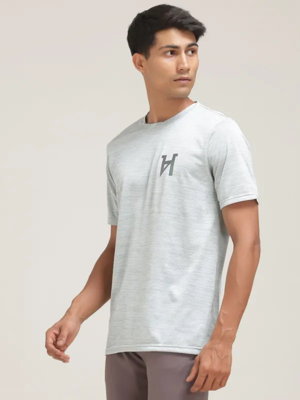 Grey_Polyester_Western_Wear_Short_Sleeve_Solid_Round_Neck_T_Shirt_For_Men