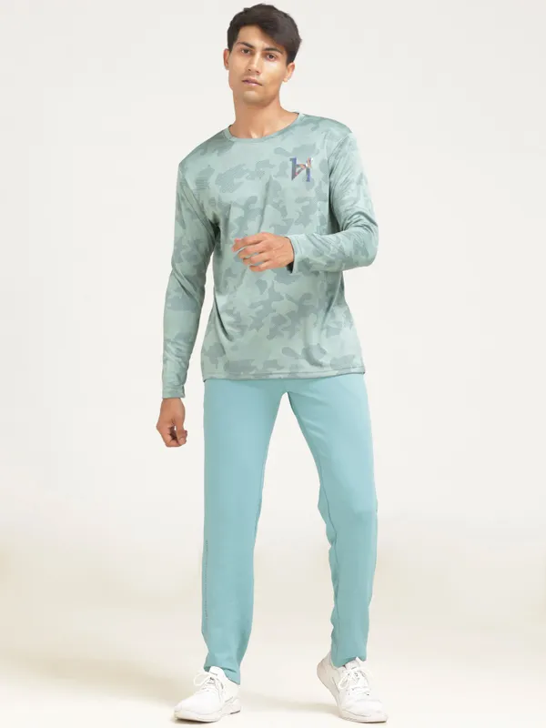 Light_Green_Polyester_Western_Wear_Full_Sleeve_Printed_Round_Neck_T_Shirt_For_Men