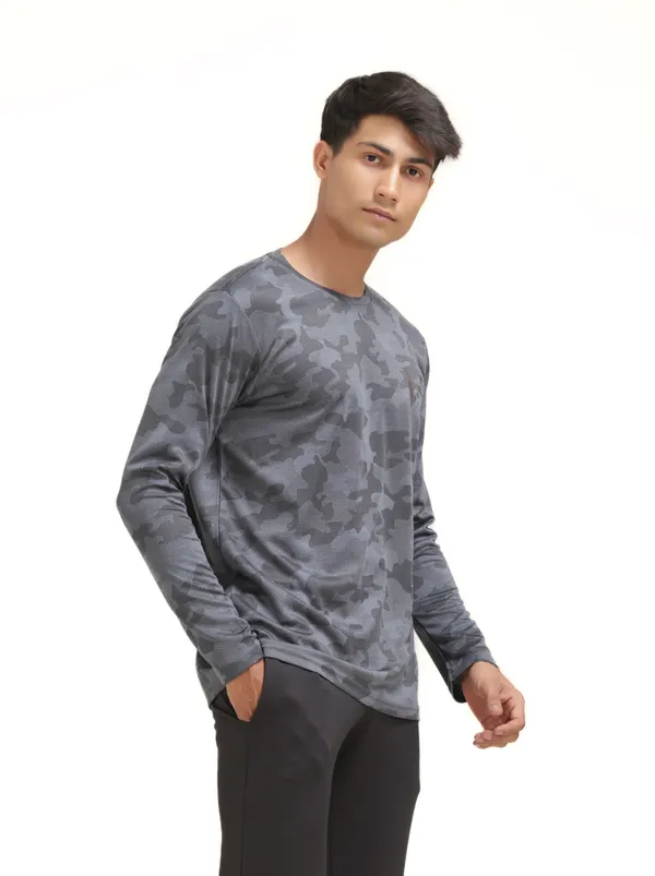 Grey_Polyester_Western_Wear_Full_Sleeve_Printed_Round_Neck_T_Shirt_For_Men