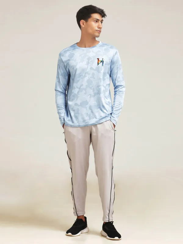 Silver_Polyester_Western_Wear_Short_Sleeve_Solid_And_Light_Blue_Polyester_Western_Wear_Full_Sleeve_Printed_Round_Neck_Silver_T_Shirt_For_Men_Pack_Of_2