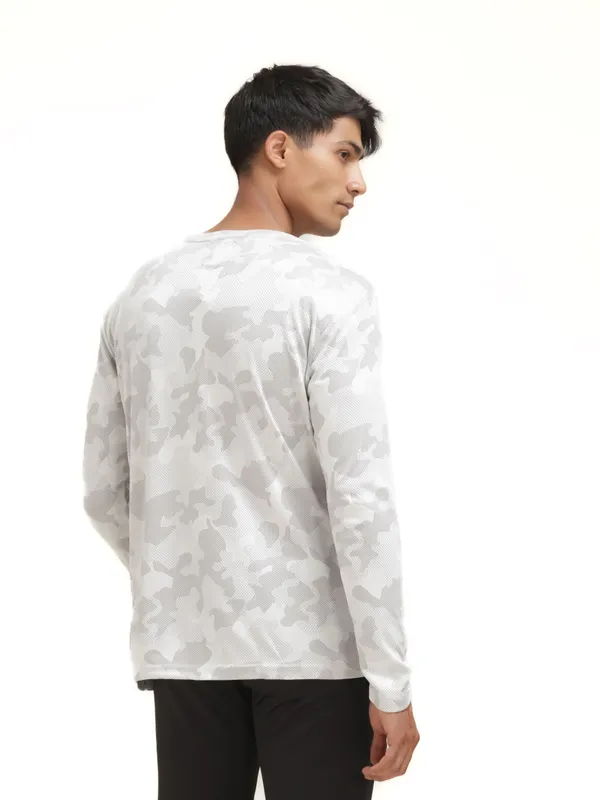White_Polyester_Western_Wear_Full_Sleeve_Printed_Round_Neck_T_Shirt_For_Men
