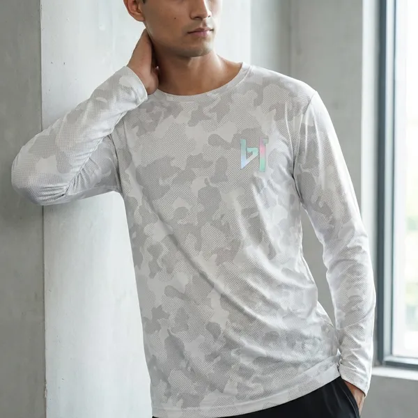 White_Polyester_Western_Wear_Full_Sleeve_Printed_Round_Neck_T_Shirt_For_Men