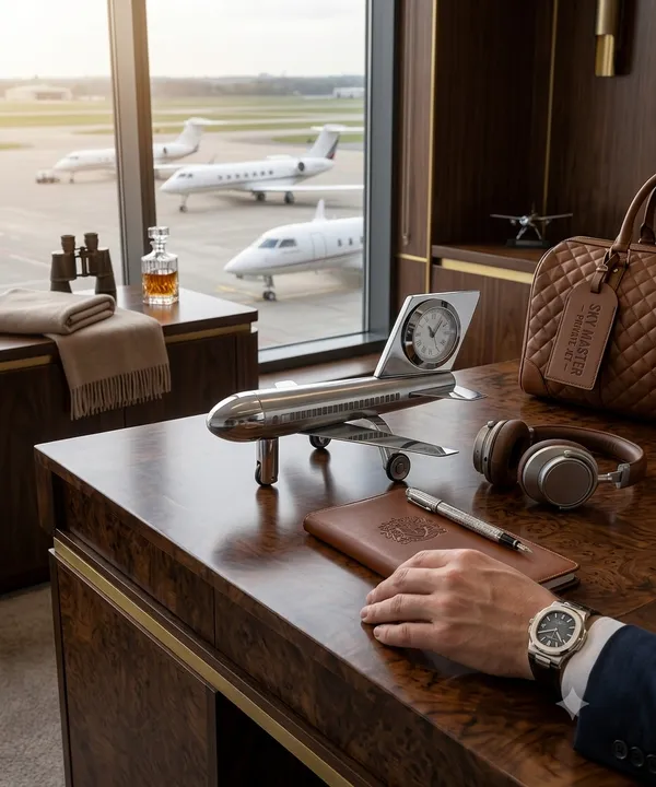 ZAHEPA_Metal_Aeroplane_Miniature_Table_Clock,_Analog_Aircraft_Model_Desk_Timepiece,_Polished_Steel_Decorative_Showpiece_for_Office_Desktop_Decor,_Corporate_Gift_for_Men_&_Professionals_(Silver)