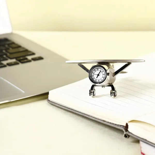 ZAHEPA_Aeroplane_Miniature_Table_Clock_&_Paper_Weight_–_Stylish_Analog_Desk_Clock_with_Roman_Numerals,_Vintage_Home_Office_Decor_&_Corporate_Gift