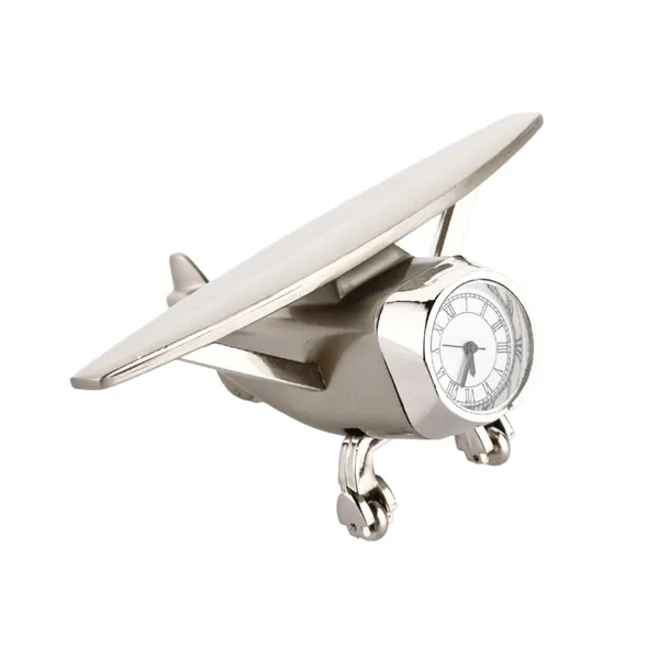 ZAHEPA_Aeroplane_Miniature_Table_Clock_&_Paper_Weight_–_Stylish_Analog_Desk_Clock_with_Roman_Numerals,_Vintage_Home_Office_Decor_&_Corporate_Gift