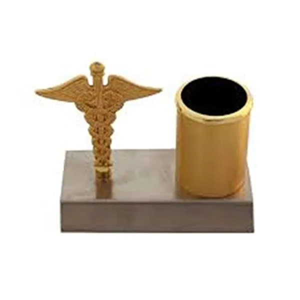ZAHEPA_Caduceus_Symbol_Metal_Pen_Stand,_Doctor_Desk_Organizer_Pencil_Holder,_Stylish_Stationery_Storage_Box_for_Office_Table_Decor,_Medical_Accessory,_Gift_for_Professionals_&_Teachers