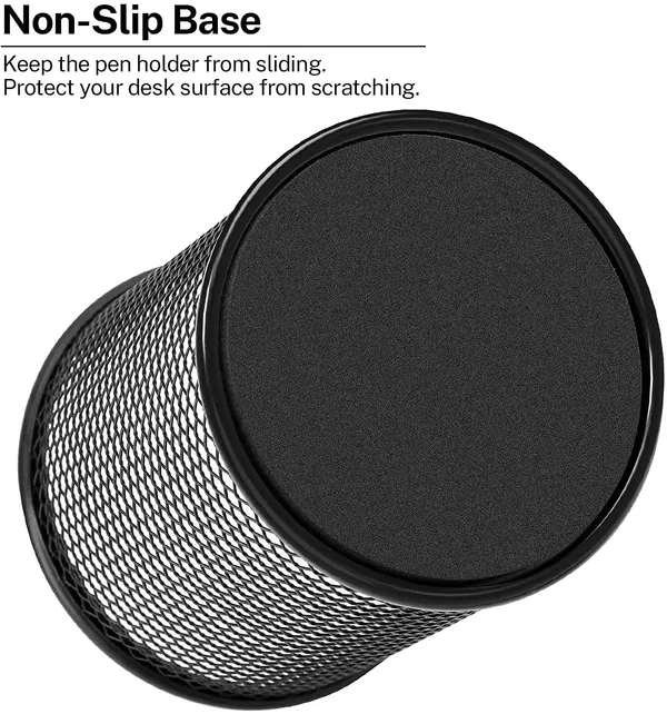 ZAHEPA_Mesh_Pen_Stand_Metal_Holder_for_Office_Desk,_Stylish_Pencil_Penstand_Organizer_for_Table,_Stationery_Storage_Box_for_Pencils_Supplies_Accessories,_Decorative_Desk_Organizer_Gift_(Pack_of_4)