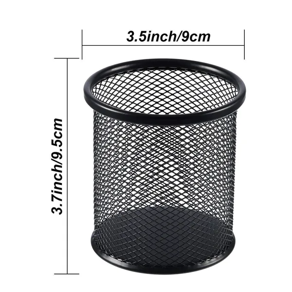 ZAHEPA_Mesh_Pen_Stand_Metal_Holder_for_Office_Desk,_Stylish_Pencil_Penstand_Organizer_for_Table,_Stationery_Storage_Box_for_Pencils_Supplies_Accessories,_Decorative_Desk_Organizer_Gift_(Pack_of_4)