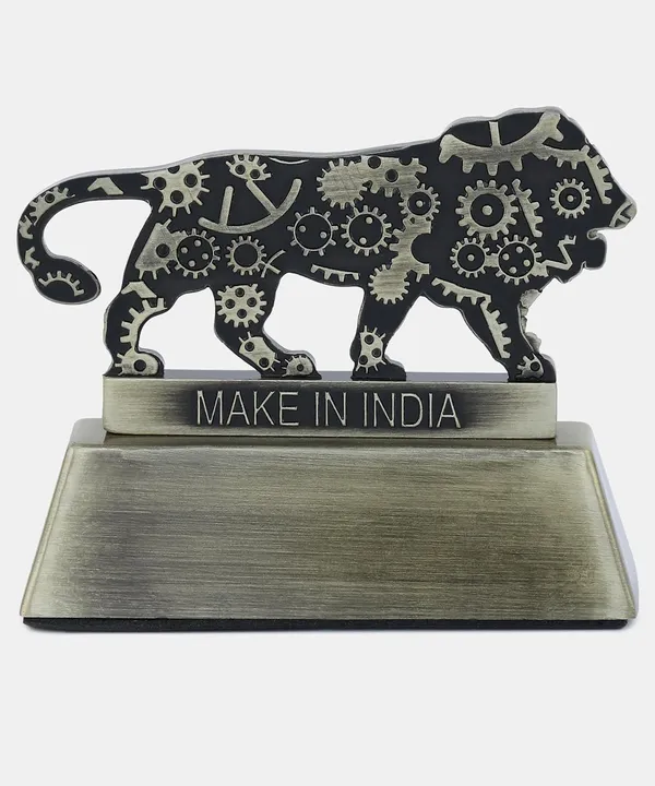 ZAHEPA_Metal_Lion_Paperweight_for_Office_Table,_Stylish_Desk_Accessory_&_Desktop_Decor,_Patriotic_Decorative_Showpiece_Item_Gift_for_Men,_Professionals,_Students_&_Corporate_(Mehendi)