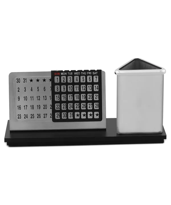 ZAHEPA_Pen_Stand_for_Office_Table,_Stylish_Perpetual_Calendar,_Desk_Organizer_with_Lifetime_Calander,_Durable_Decorative_Showpiece,_Elegant_Corporate_Gift_Set