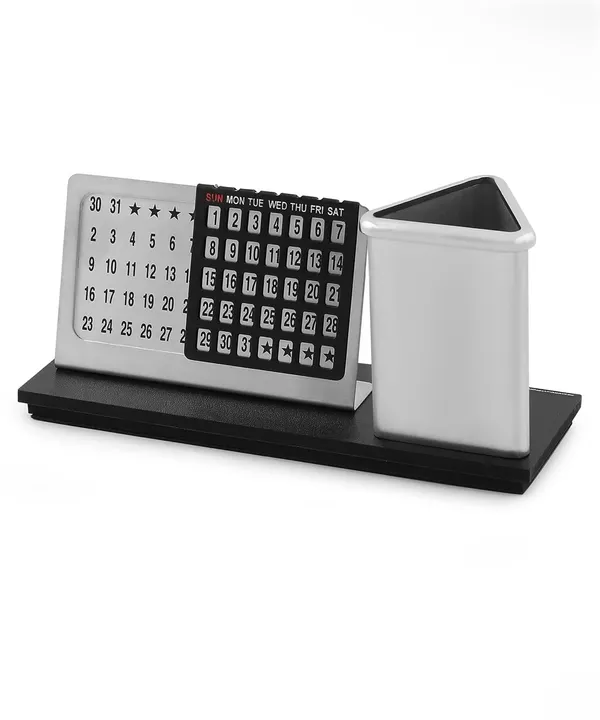 ZAHEPA_Pen_Stand_for_Office_Table,_Stylish_Perpetual_Calendar,_Desk_Organizer_with_Lifetime_Calander,_Durable_Decorative_Showpiece,_Elegant_Corporate_Gift_Set
