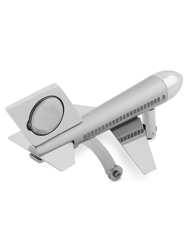 ZAHEPA_Metal_Aeroplane_Miniature_Table_Clock,_Analog_Aircraft_Model_Desk_Timepiece,_Polished_Steel_Decorative_Showpiece_for_Office_Desktop_Decor,_Corporate_Gift_for_Men_&_Professionals_(Silver)