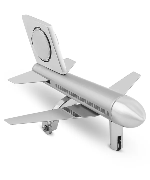 ZAHEPA_Metal_Aeroplane_Miniature_Table_Clock,_Analog_Aircraft_Model_Desk_Timepiece,_Polished_Steel_Decorative_Showpiece_for_Office_Desktop_Decor,_Corporate_Gift_for_Men_&_Professionals_(Silver)