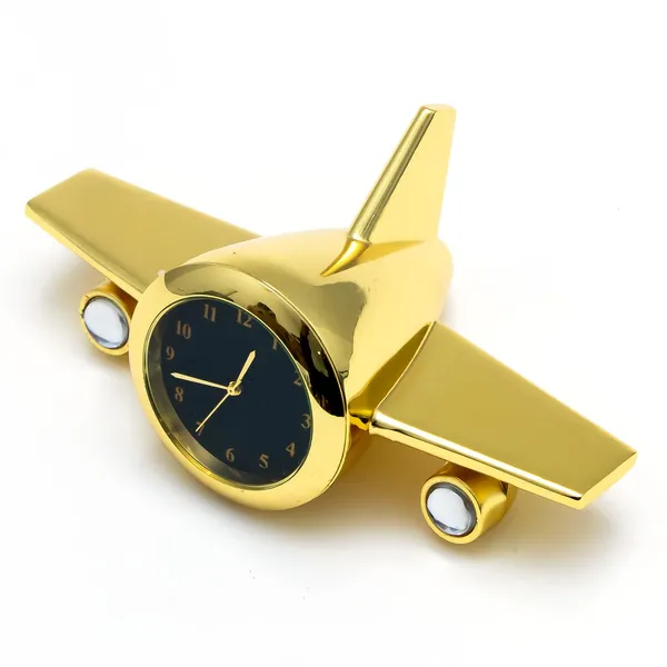 ZAHEPA_Metal_Aeroplane_Miniature_Analog_Table_Clock_|_Retro_Aircraft_Model_Desk_Watch_for_Office_&_Study_Table_|_Stylish_Home_Decor_Gift_for_Living_Room_|_Corporate_Gifting_Idea_(Golden)